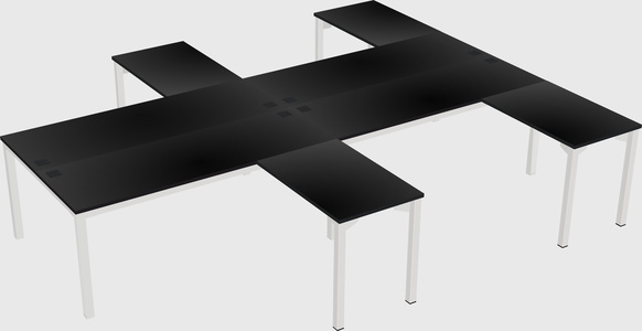 Shared l-shaped desk