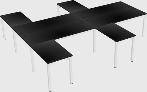 Shared l-shaped desk