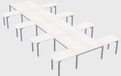 Shared l-shaped desk