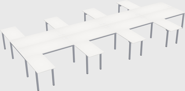 Shared l-shaped desk