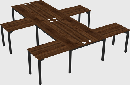 Shared l-shaped desk