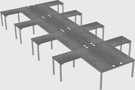 Shared l-shaped desk