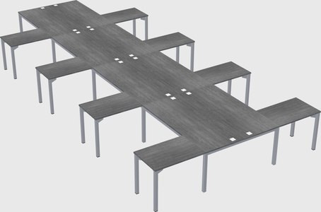 Shared l-shaped desk