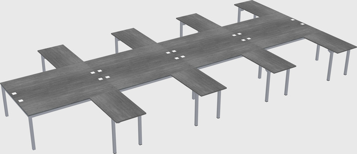 Shared l-shaped desk