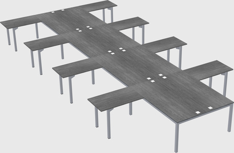 Shared l-shaped desk