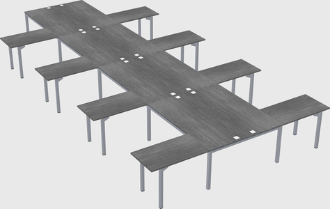 Shared l-shaped desk