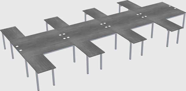 Shared l-shaped desk