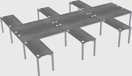 Shared l-shaped desk