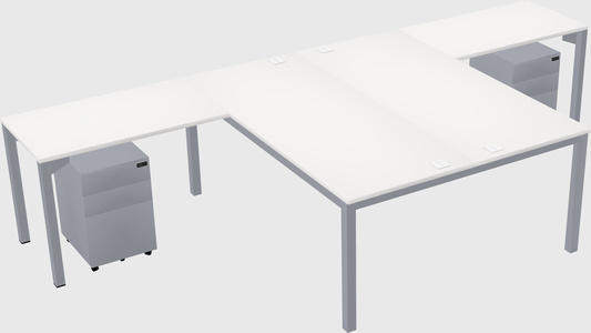 Shared l-shaped desk