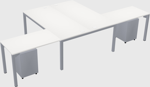 Shared l-shaped desk