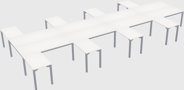 Shared l-shaped desk