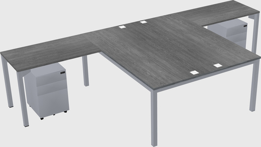 Shared l-shaped desk