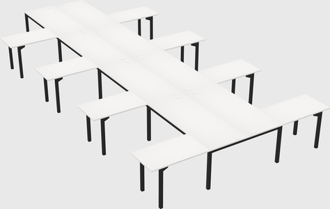 Shared l-shaped desk