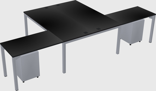 Shared l-shaped desk