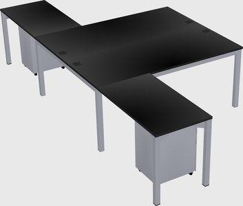 Shared l-shaped desk