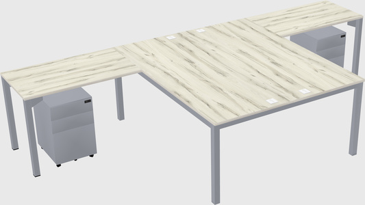 Shared l-shaped desk