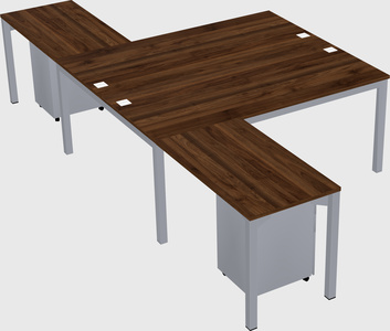 Shared l-shaped desk