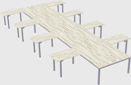 Shared l-shaped desk
