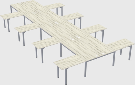 Shared l-shaped desk