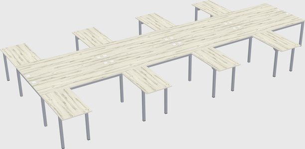Shared l-shaped desk