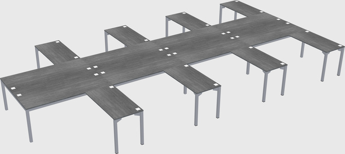 Shared l-shaped desk