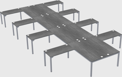 Shared l-shaped desk