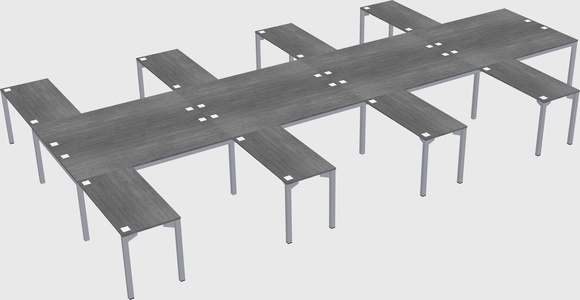 Shared l-shaped desk