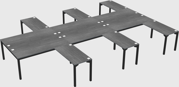Shared l-shaped desk