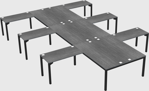 Shared l-shaped desk