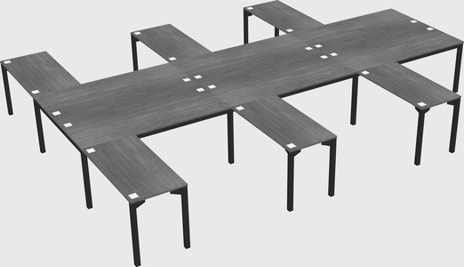 Shared l-shaped desk