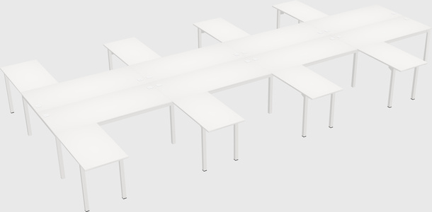 Shared l-shaped desk