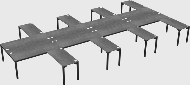 Shared l-shaped desk