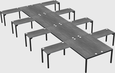 Shared l-shaped desk