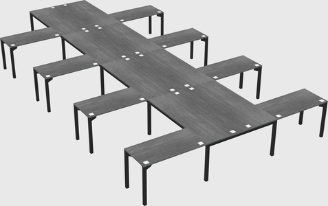 Shared l-shaped desk
