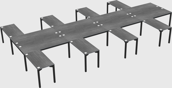 Shared l-shaped desk