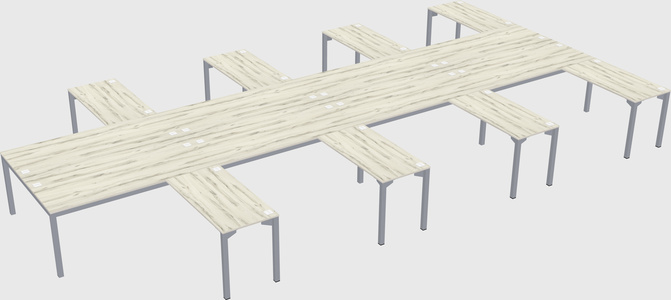 Shared l-shaped desk