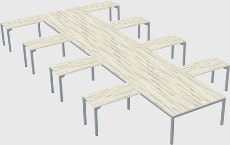 Shared l-shaped desk