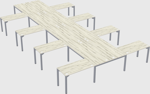 Shared l-shaped desk