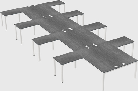 Shared l-shaped desk