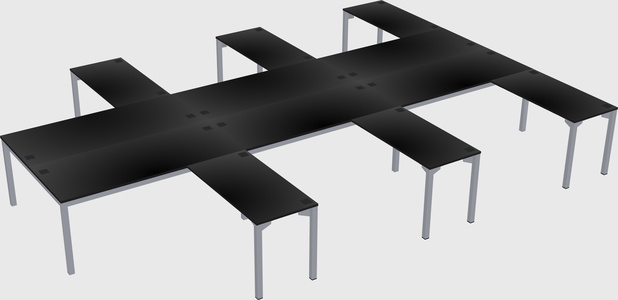 Shared l-shaped desk