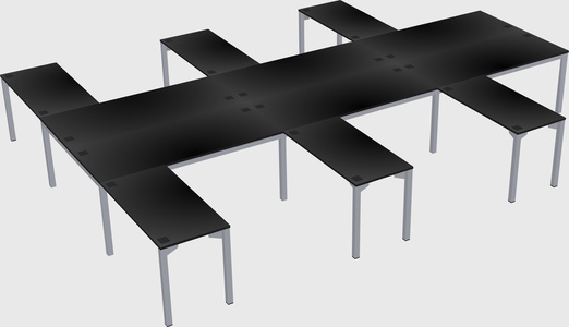 Shared l-shaped desk