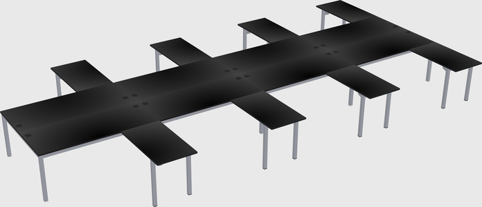 Shared l-shaped desk