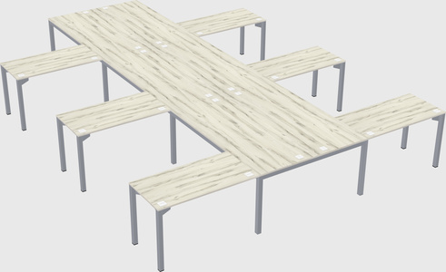 Shared l-shaped desk
