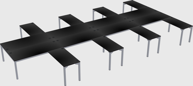 Shared l-shaped desk