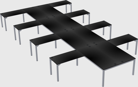 Shared l-shaped desk