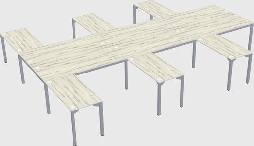 Shared l-shaped desk
