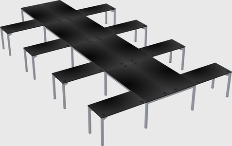 Shared l-shaped desk