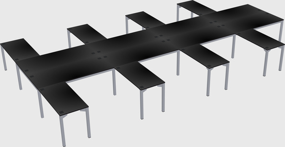 Shared l-shaped desk