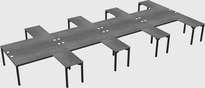 Shared l-shaped desk