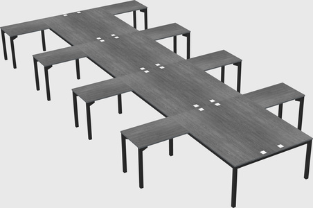 Shared l-shaped desk